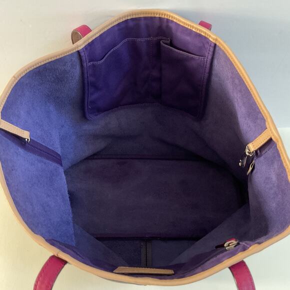 Coach Metro Large Leather Tote Shoulder Bag Handbag Purse Purple F31326 Classic - Picture 9 of 16